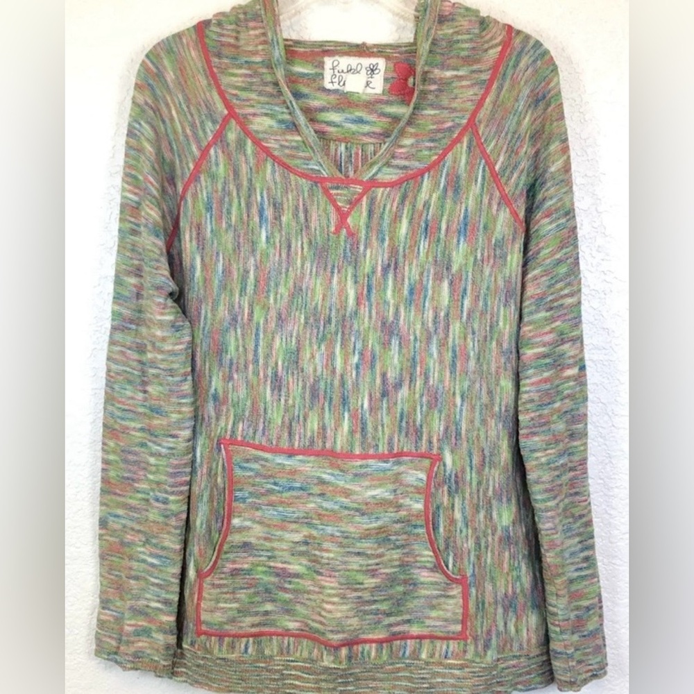 Anthropologie Field Flower Multi Color Hoodie Sz XL